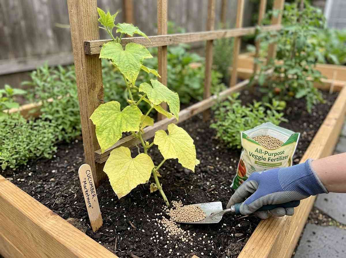 Cucumber Leaves Turning Yellow affecting plant growth and fruit production