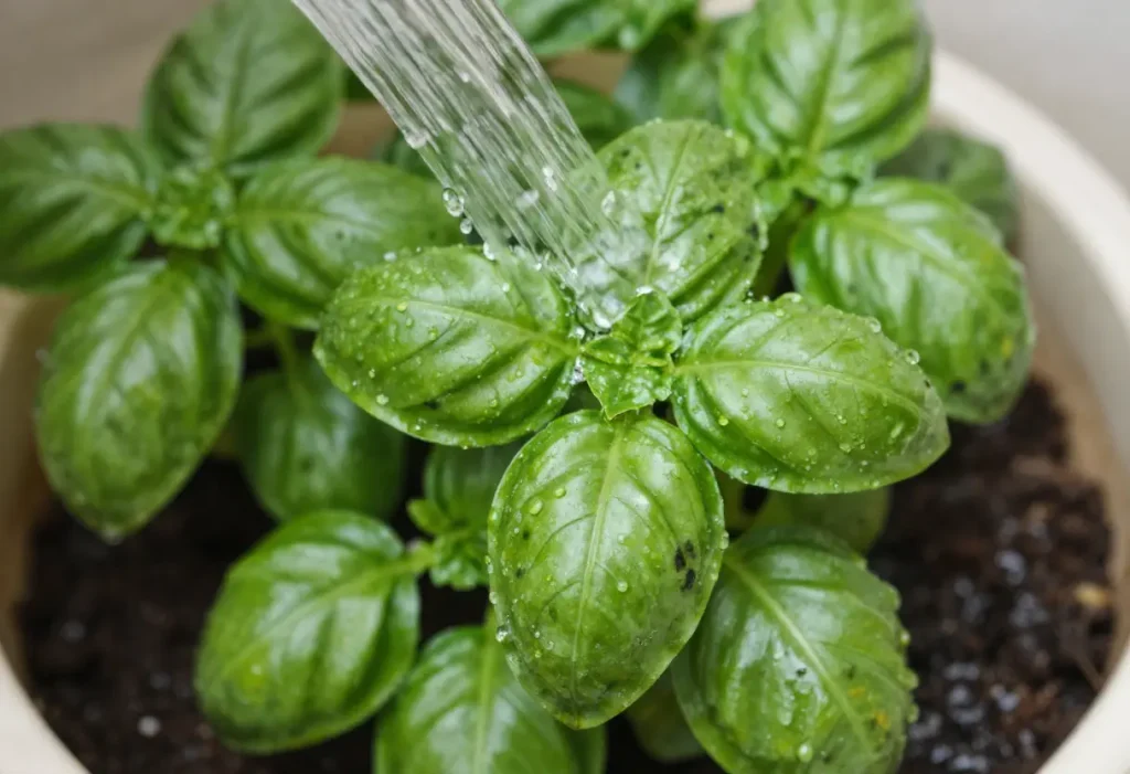 Dark Spots on Basil Leaves affecting healthy growth of basil plants