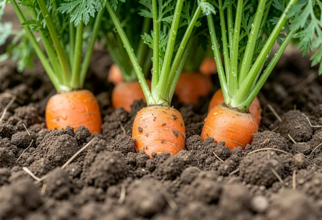 Growing Carrots in Raised Beds in a home garden for better drainage