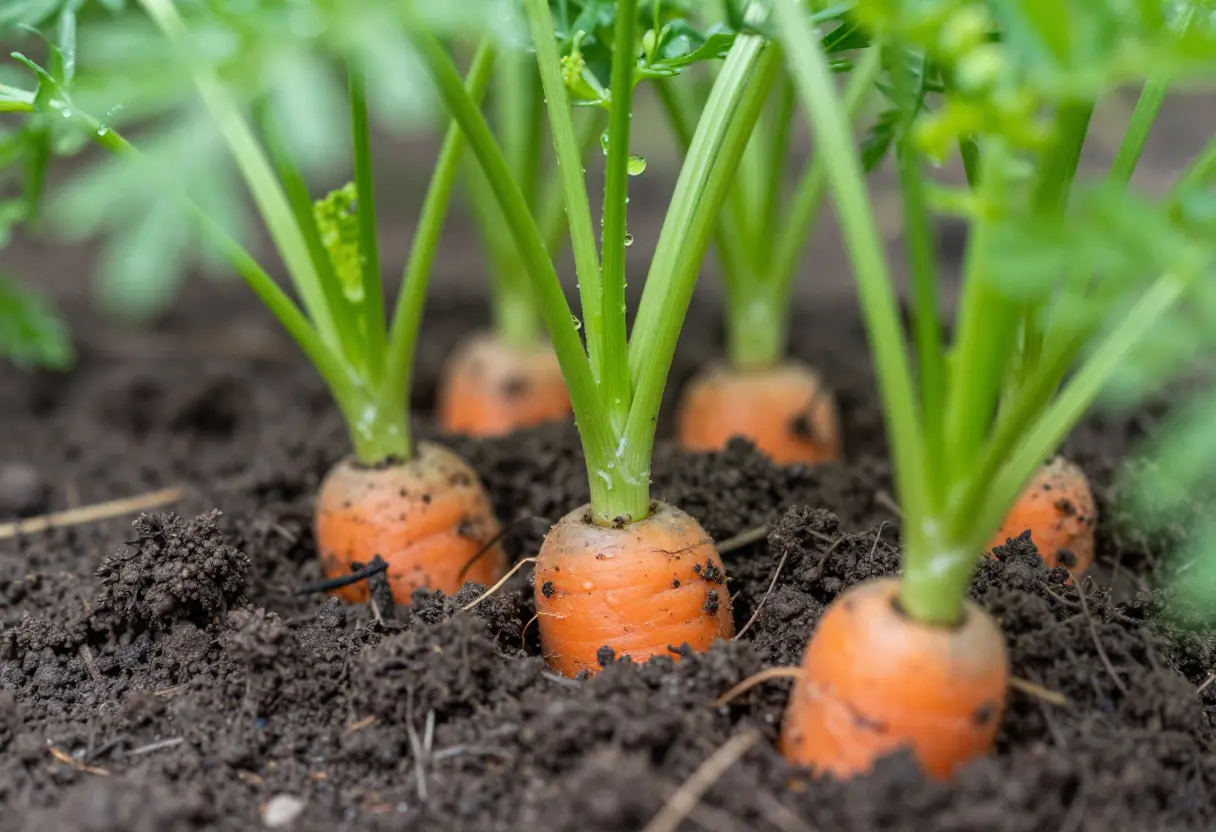 Growing Carrots in Raised Beds with proper sunlight and watering care