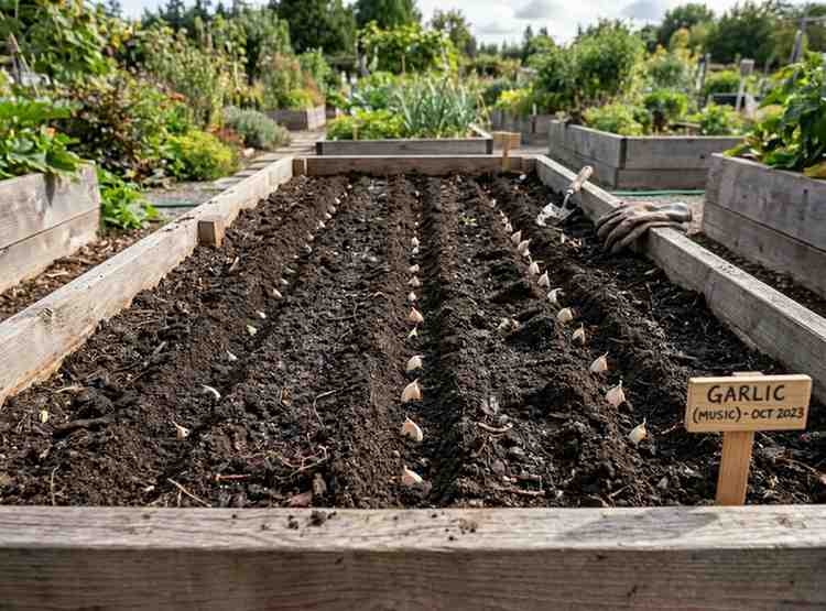 How Deep to Plant Garlic in raised beds for strong root development