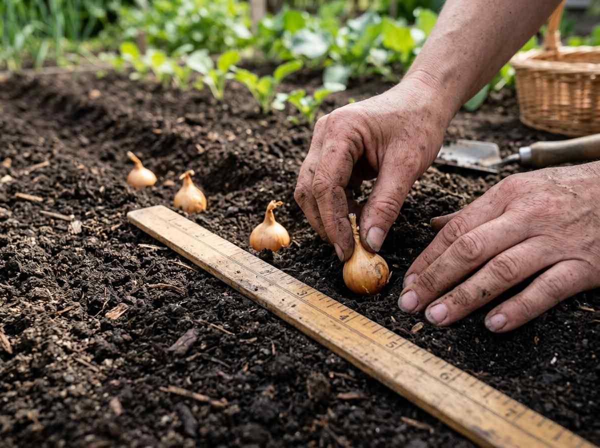 How Far Apart to Plant Onion Sets in raised beds with correct distance