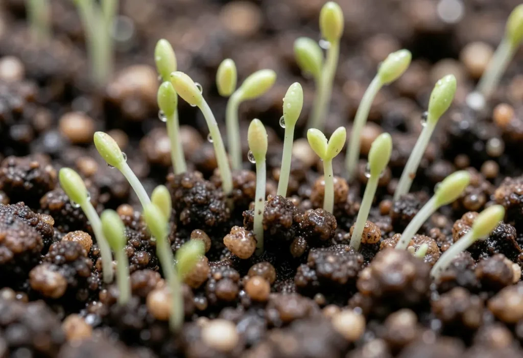 How Long for Carrots to Germinate showing early sprouting in garden soil