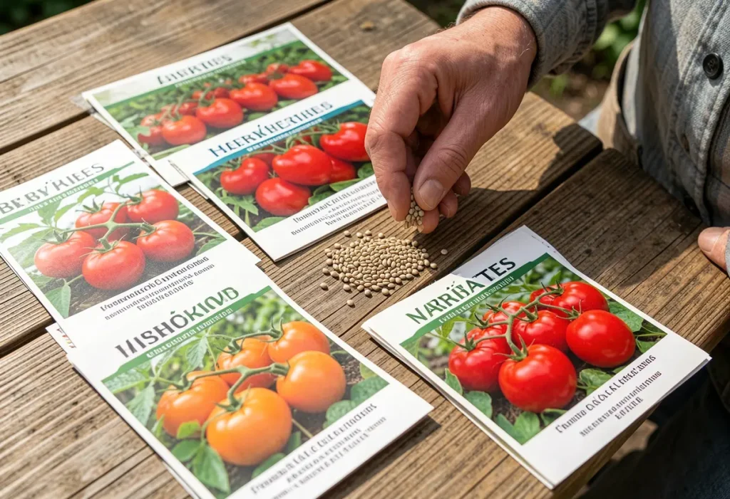 How to Choose Tomato Seeds showing different varieties of tomato seeds