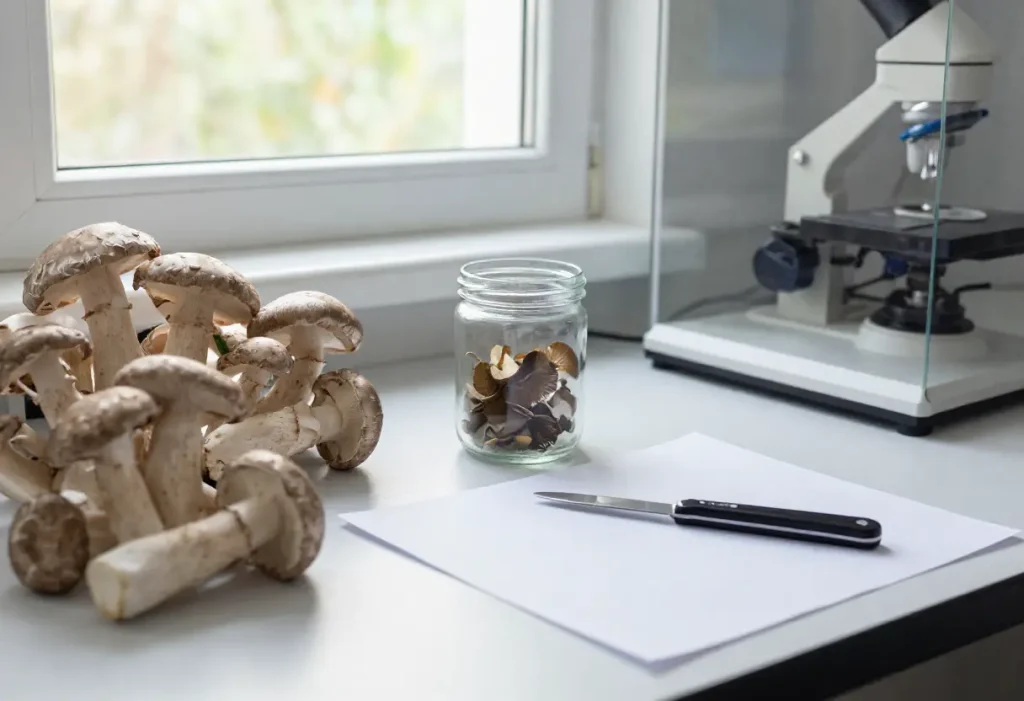 How to Collect Mushroom Spores using a clean paper spore print method