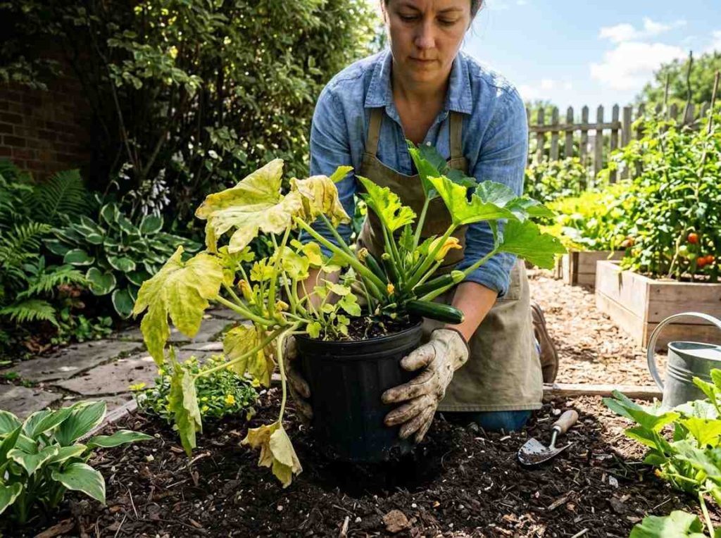 How to Fix Yellow Zucchini Leaves with proper watering and soil care