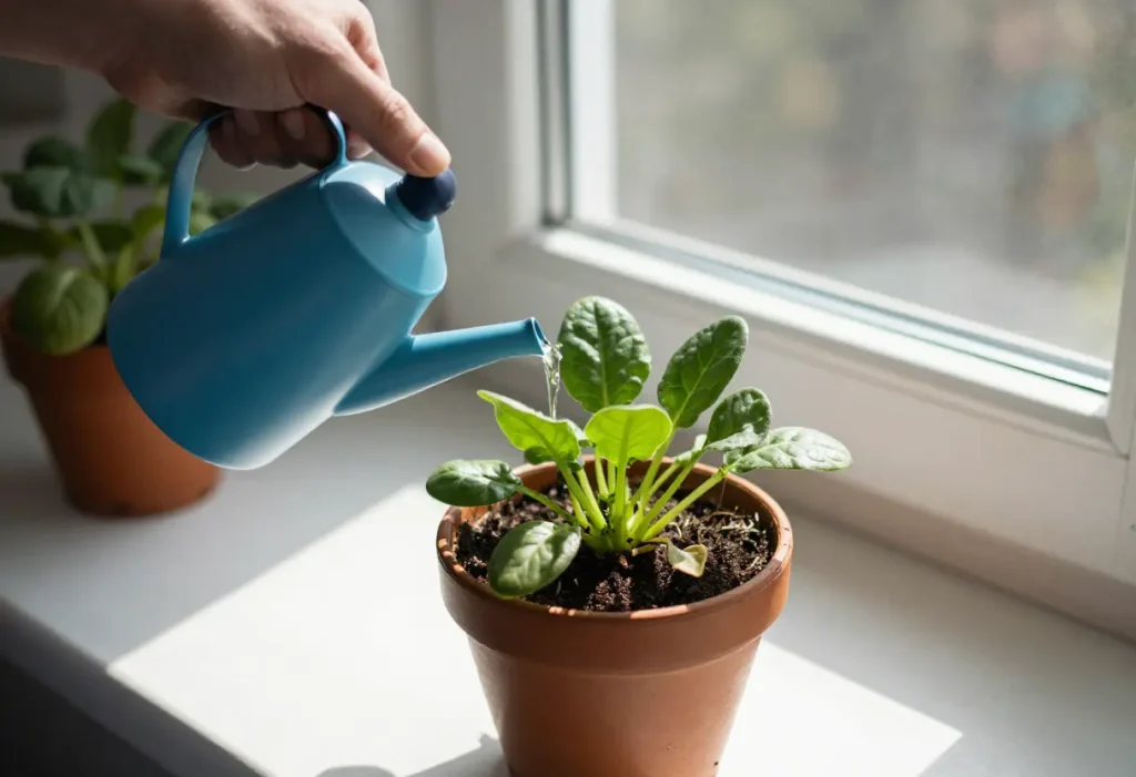 Beginner guide on How to Grow Spinach in a Pot at home balcony garden