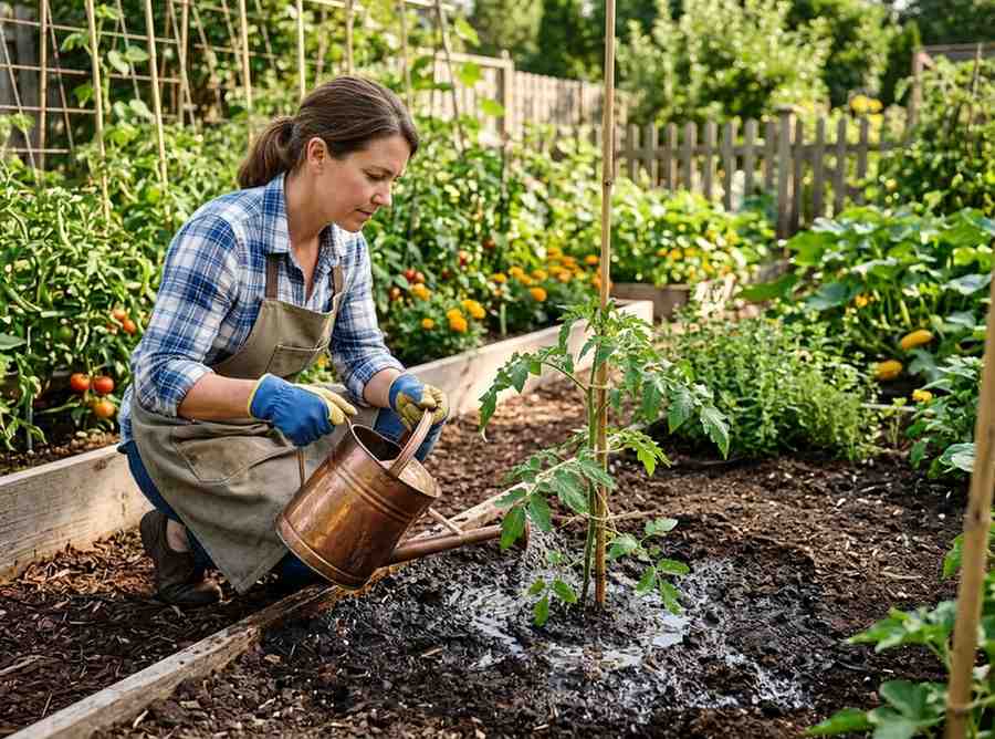 how to transplant tomato plants without damaging roots during planting
