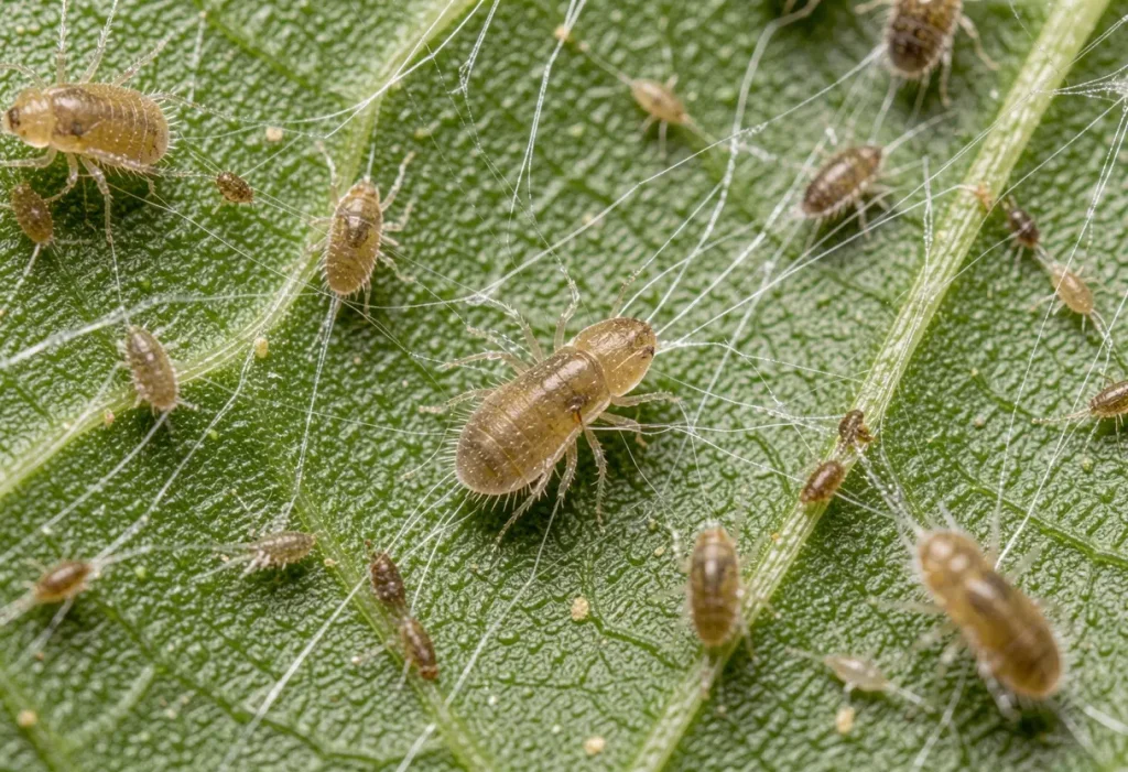 Natural Remedy for Spider Mites applied to remove pests from plant foliage