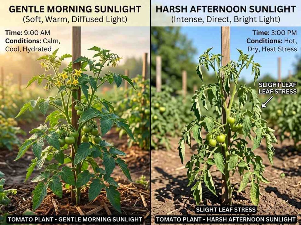 Sunlight Requirements for Tomatoes in raised beds with optimal sunlight