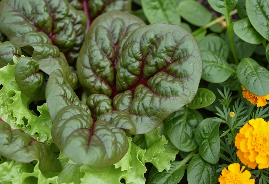 Swiss Chard Companion Plants showing beneficial plant pairings in garden