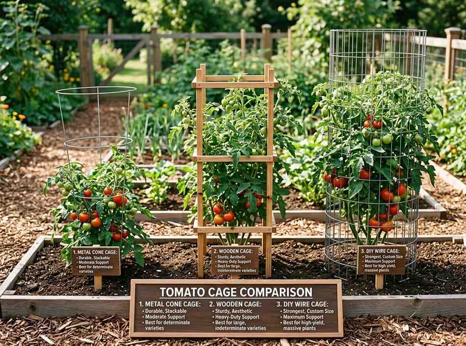 Tomato Cages for Garden improving airflow and fruit production