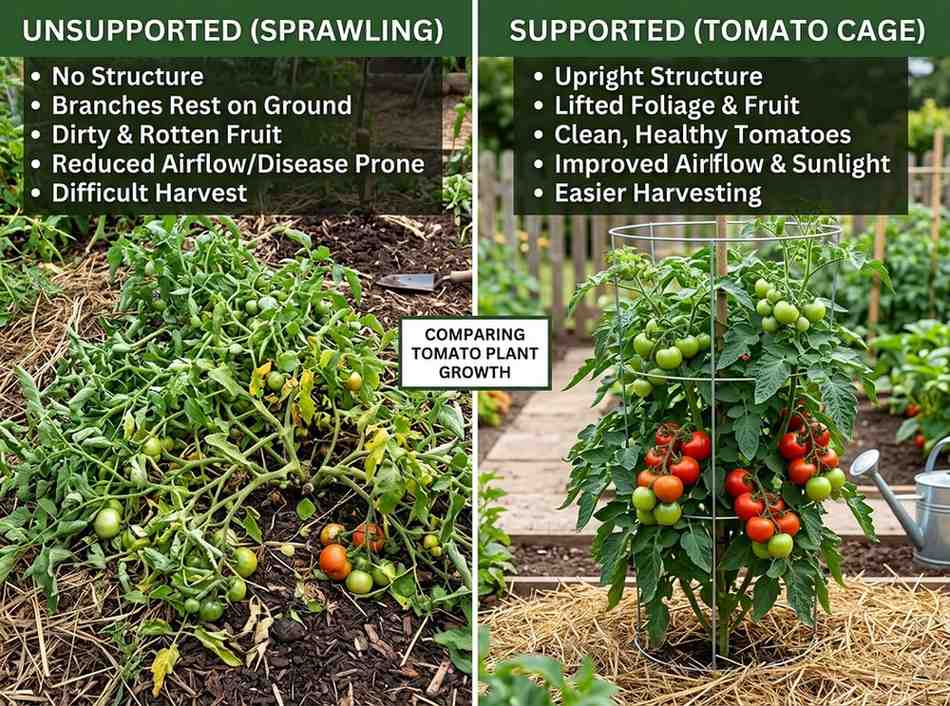 Tomato Cages for Garden helping plants grow upright and healthy
