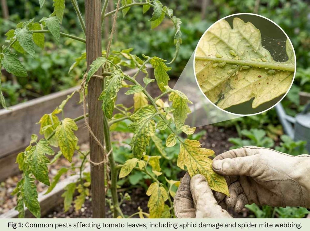 Tomato Plant Leaves Curling And Yellowing with visible leaf damage symptoms