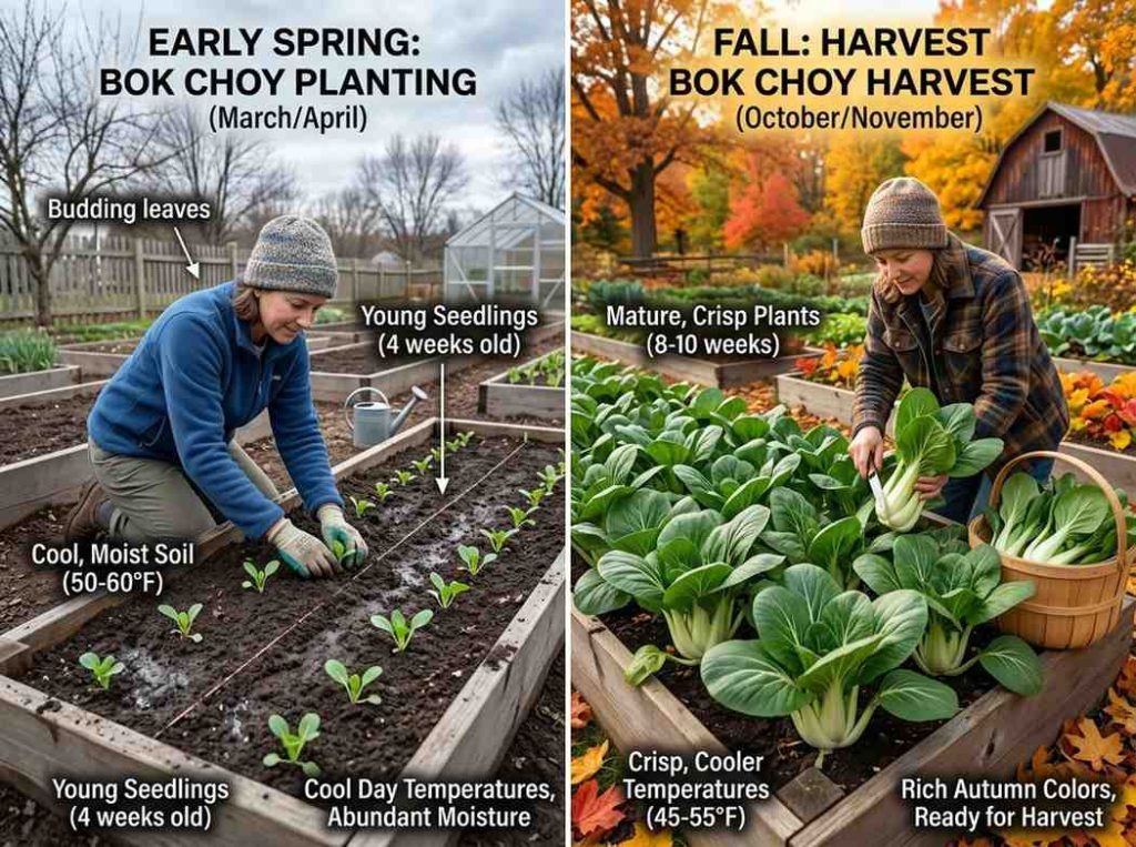 When to Plant Bok Choy during spring and fall planting season