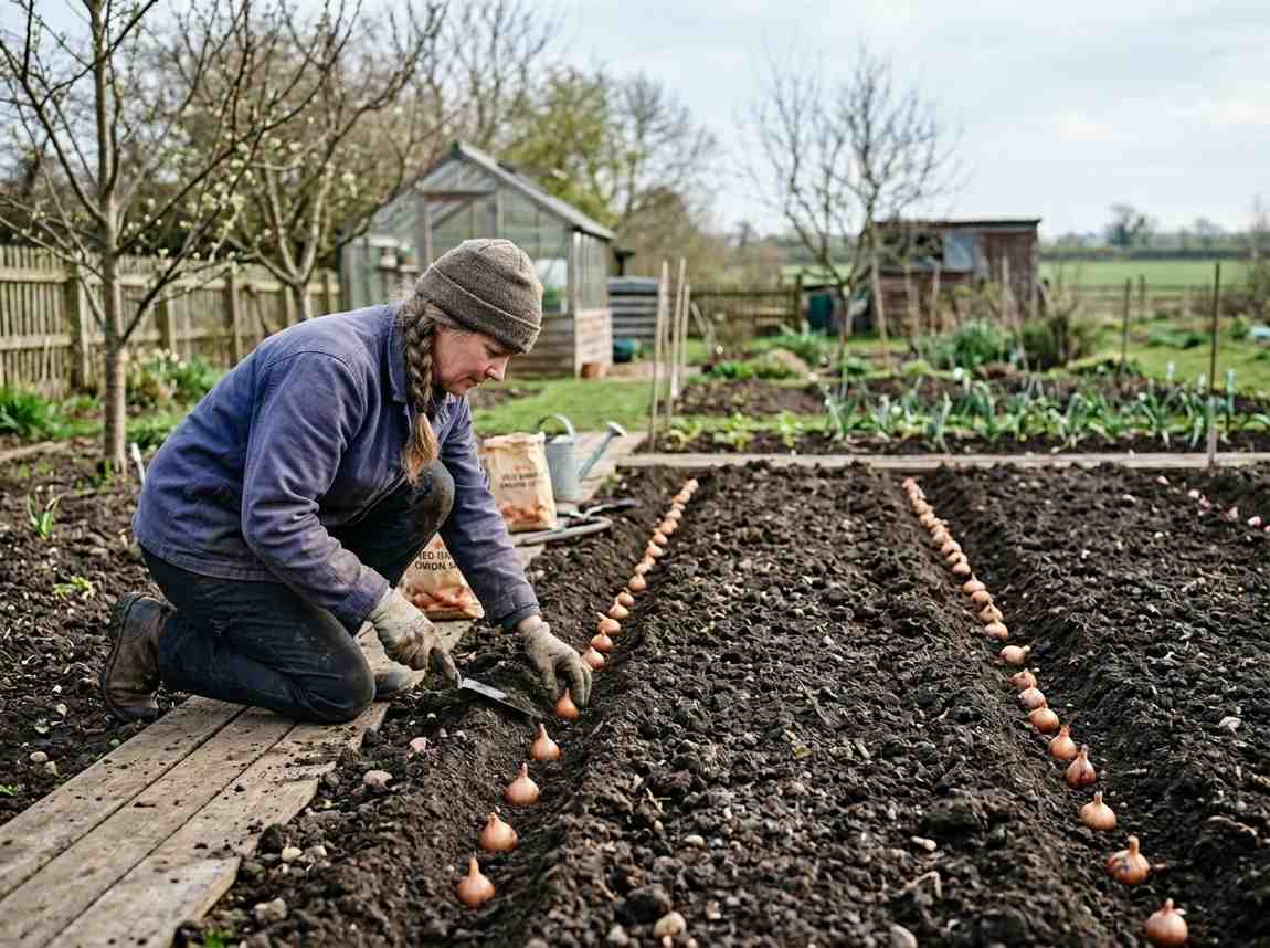 When to Plant Onion Bulbs with proper spacing and planting depth