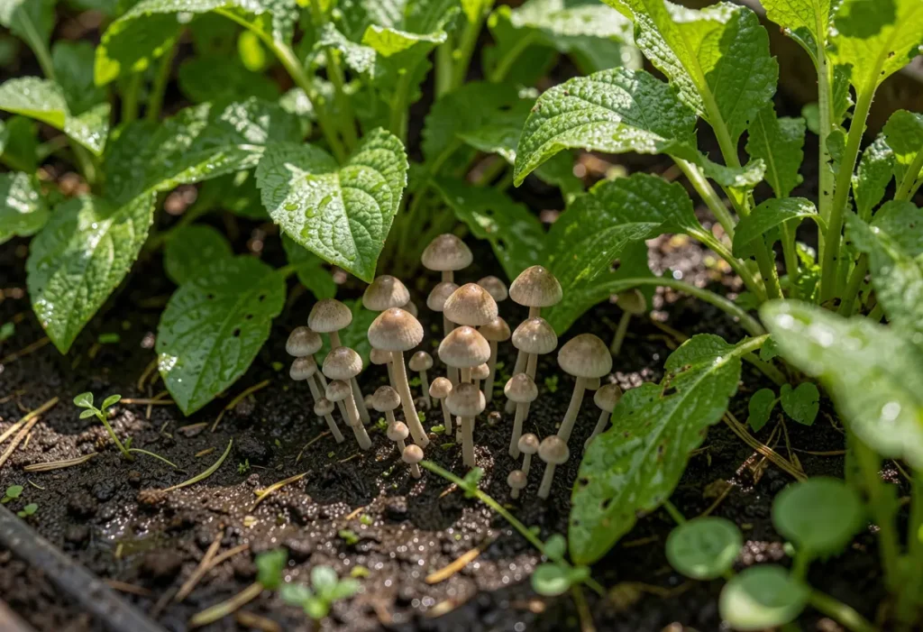 Why are Mushrooms Growing in My Garden in shaded areas of backyard