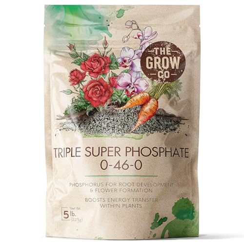 Triple Super Phosphate 0-46-0 Fertilizer, high Phosphorus Fertilizer Stronger Roots & Flower Formation, Ideal Super Phosphate for Plants - Flowers, Fruits, Vegetables & Turf, 5 lb