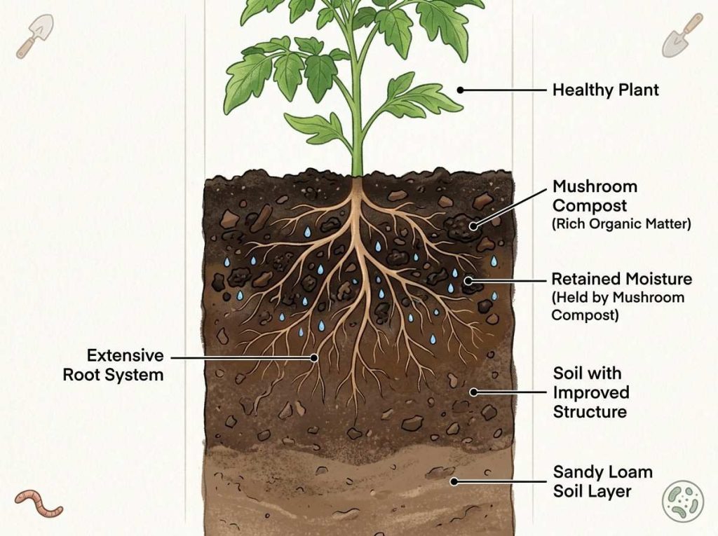 Benefits of Mushroom Compost for healthy plants and higher garden yield