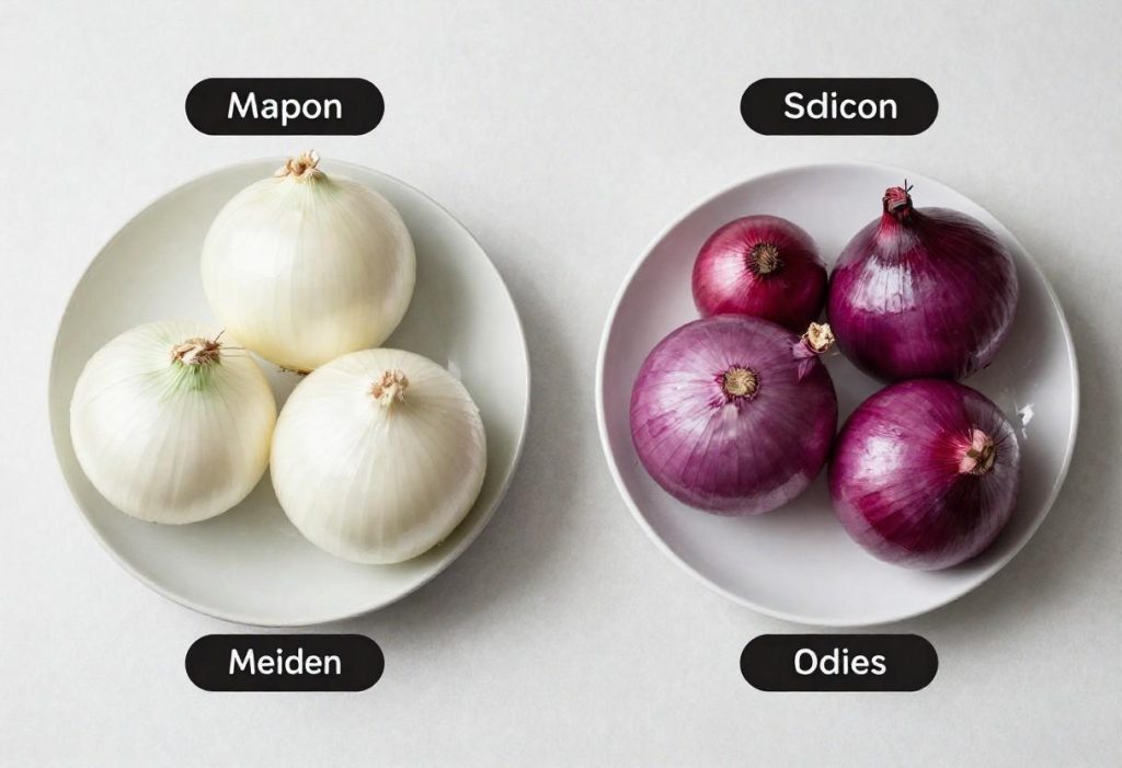 Difference between White And Red Onion for cooking salads and recipes