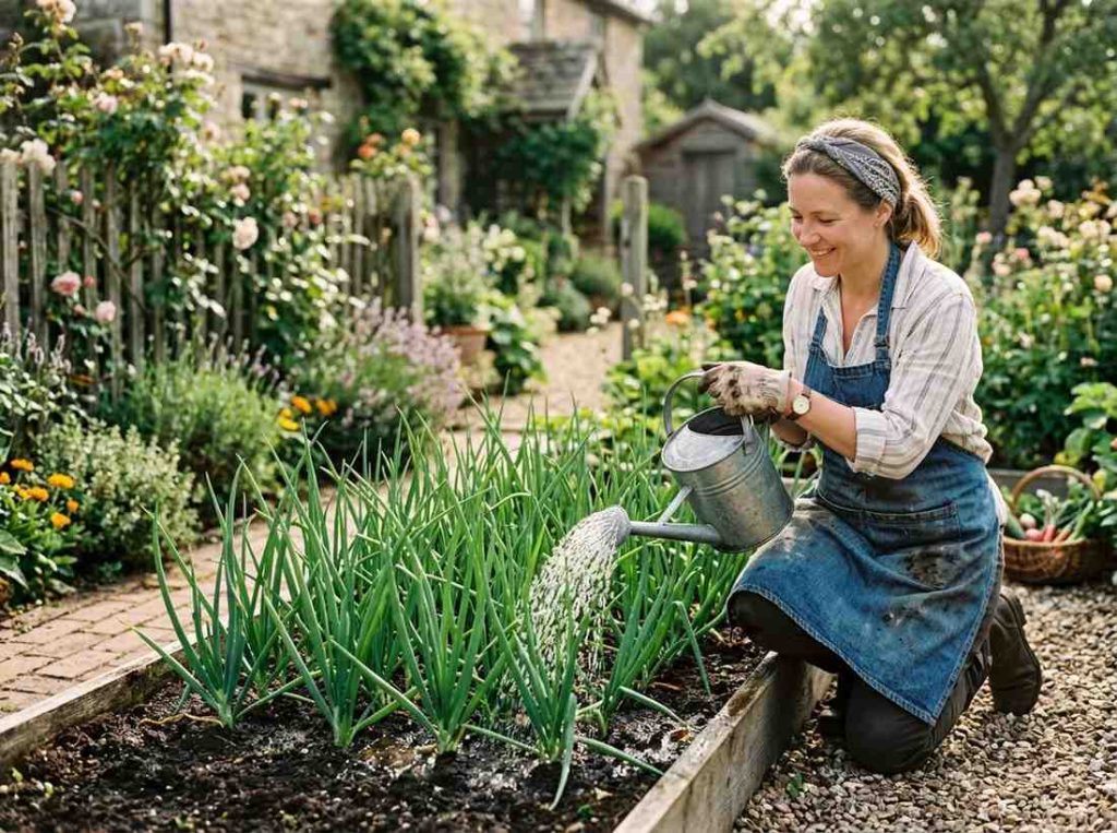 Grow a Garden Spring Onion with healthy green shoots and strong roots