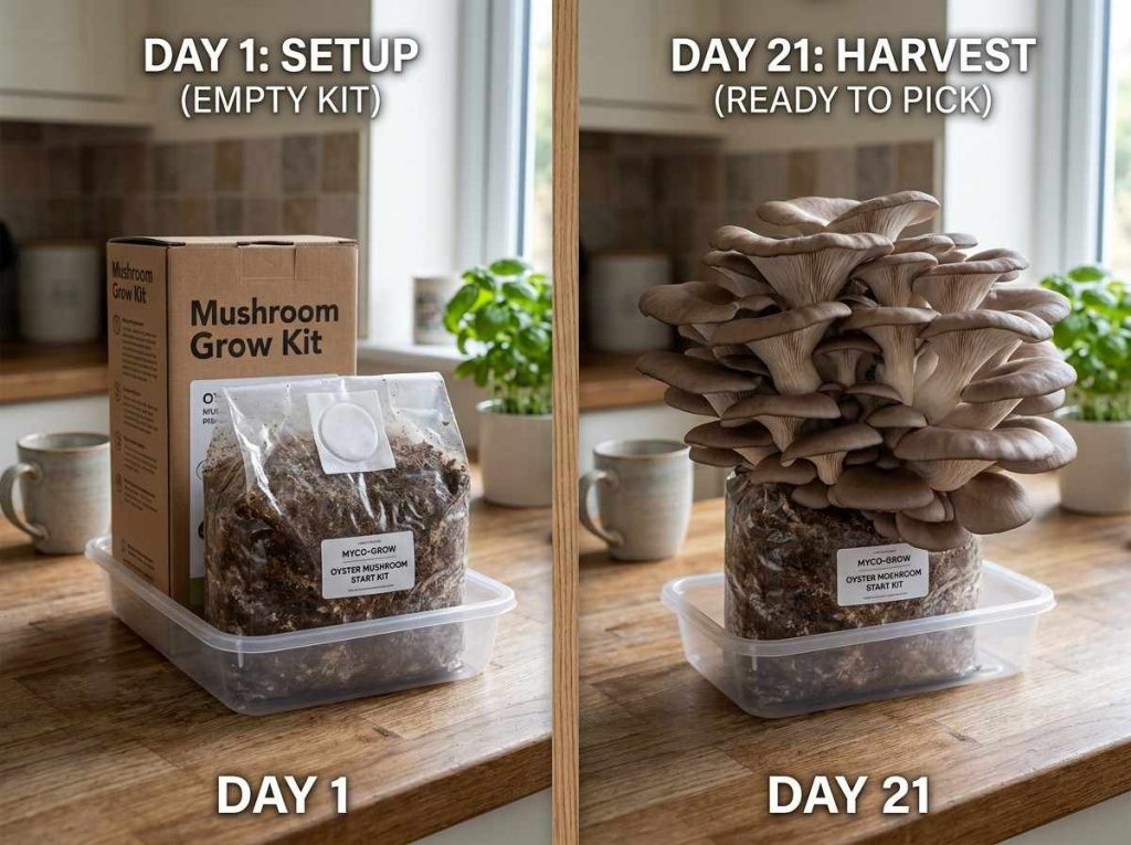 How Long Does It Take to Grow Mushrooms with healthy mushroom clusters growing