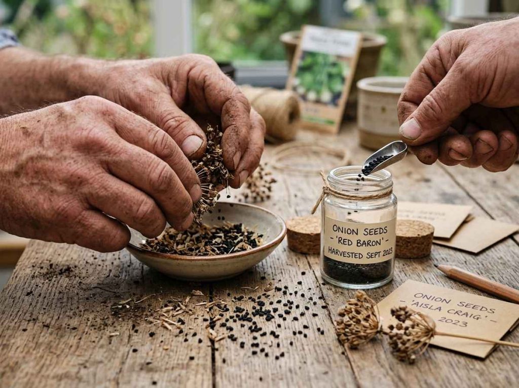 How to Harvest Onion Seeds using proper drying and storage methods