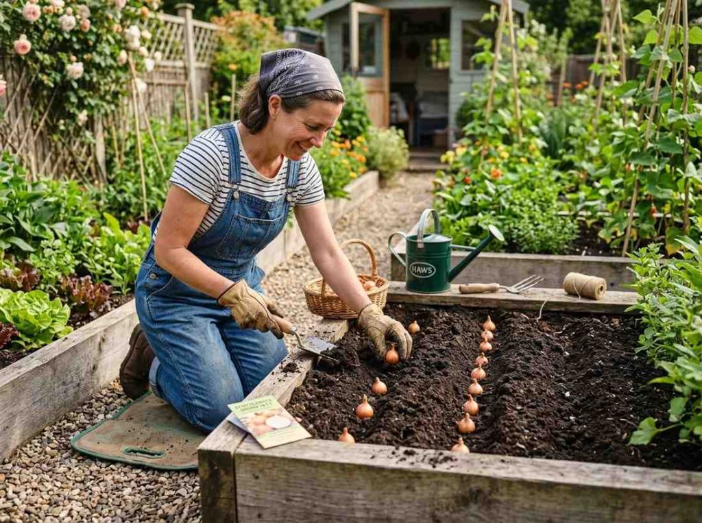 How to Plant Onion Sets with proper spacing and planting depth