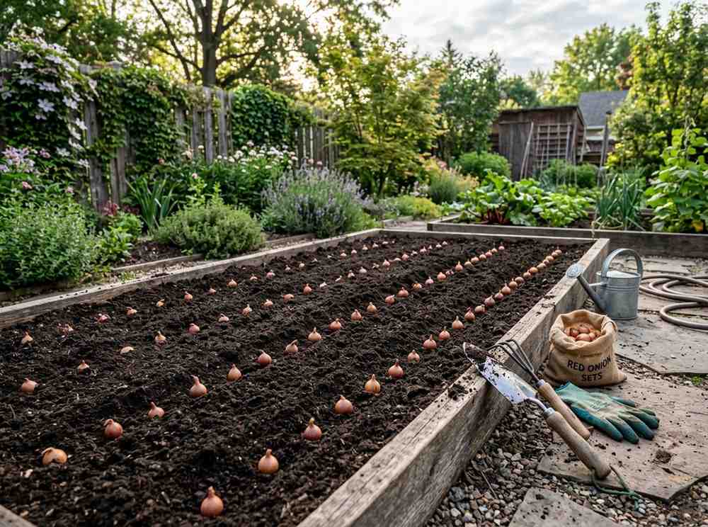 How to Plant Red Onions with proper spacing and soil preparation