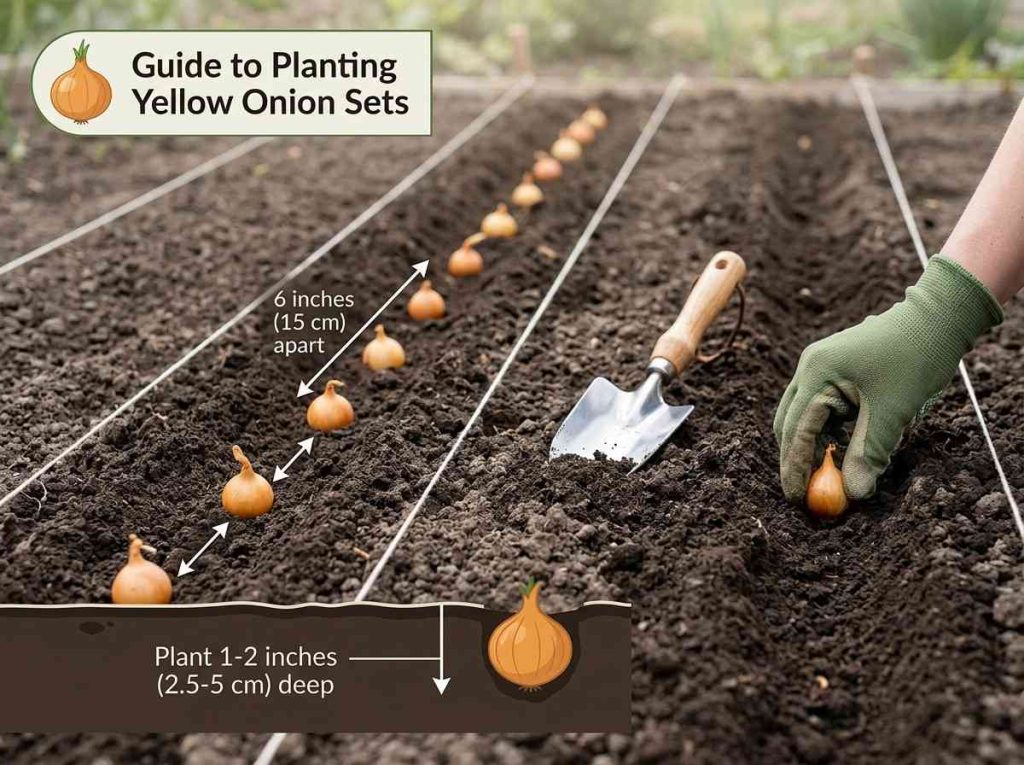 How to Plant Yellow Onions with proper spacing and soil preparation