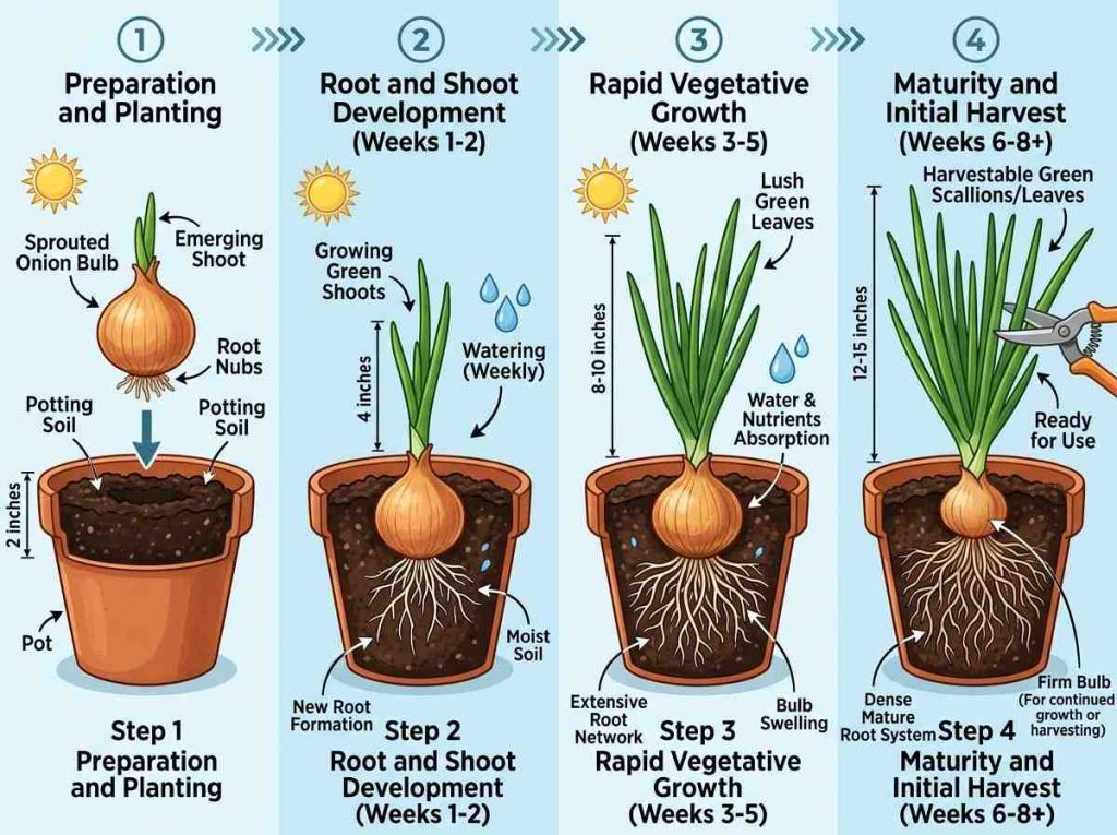 How to Plant an Onion That Has Sprouted for fresh onion regrowth and harvest