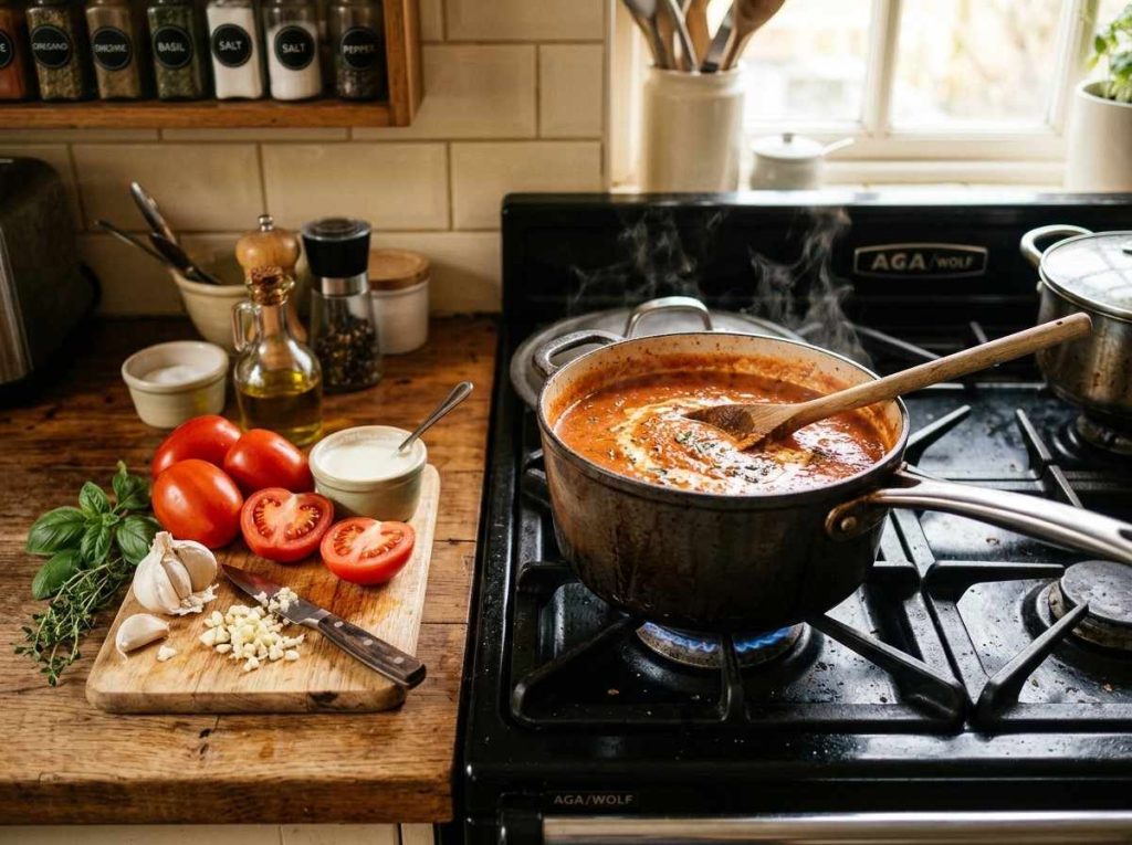Keto Tomato Soup Recipe served warm with rich creamy texture