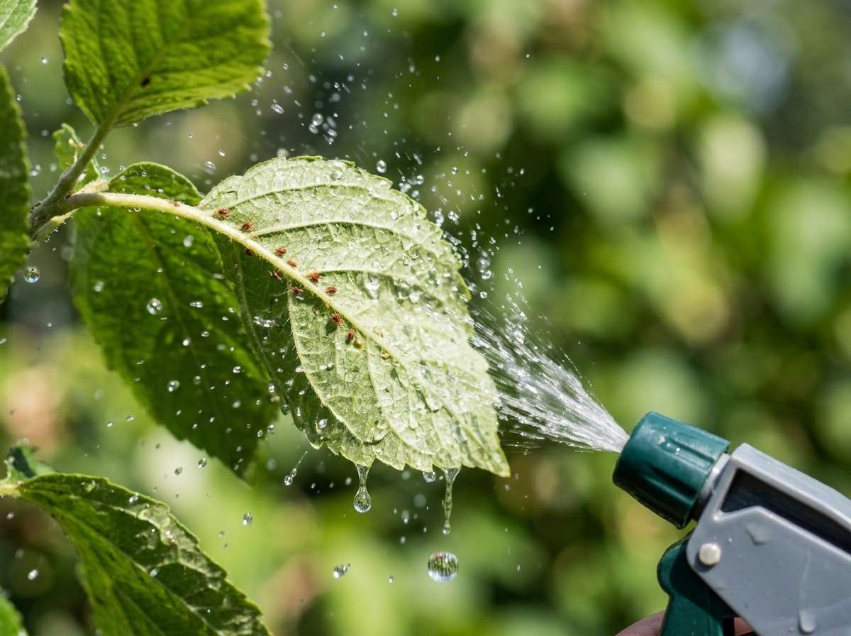 Red Spider Mite Treatment showing removal of mites from affected foliage