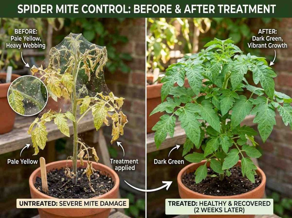 Treating Spider Mite Leaf Damage with natural pest control methods