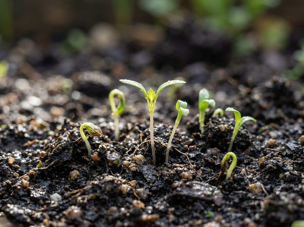 Stages of Carrot Growth showing seed germination to mature carrot harvest