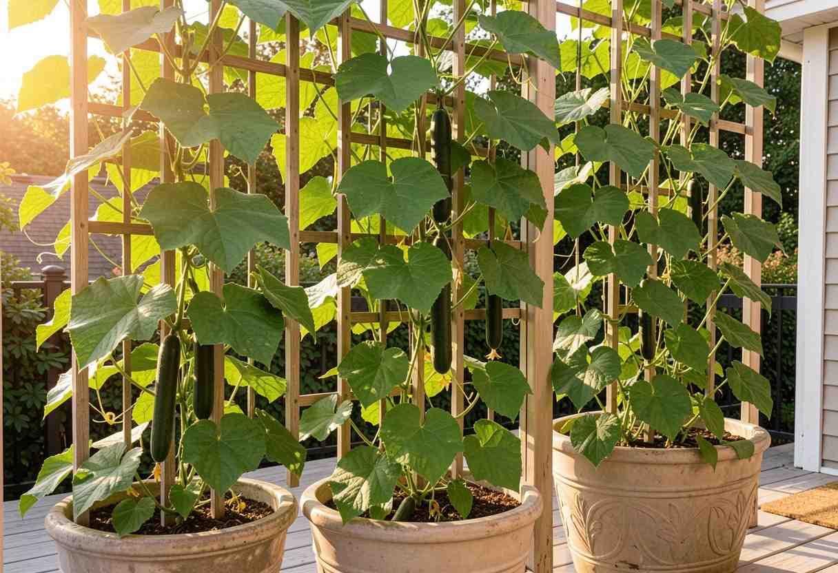 Trellis for Cucumbers in Containers
