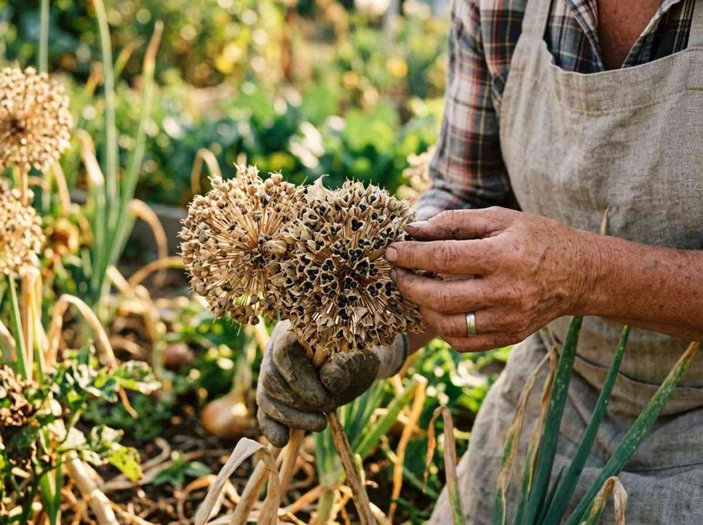 When Do I Remove the Seeds from My Onion Plant after seed heads fully dry
