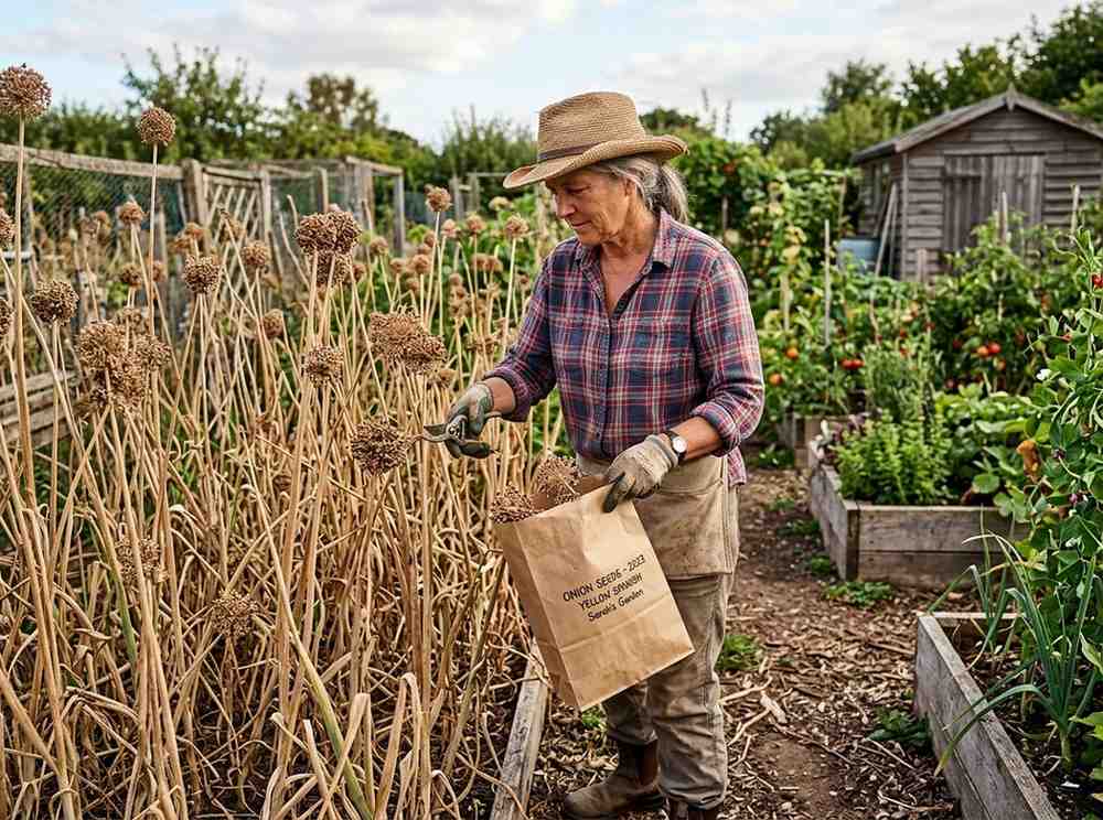 When Do I Remove the Seeds from My Onion Plant using proper seed collection method