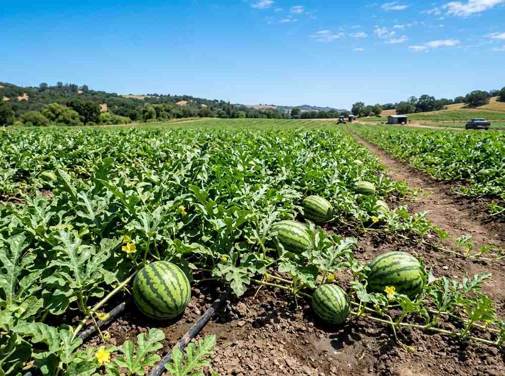When Do Watermelon Season Start with healthy watermelon vines and fruits