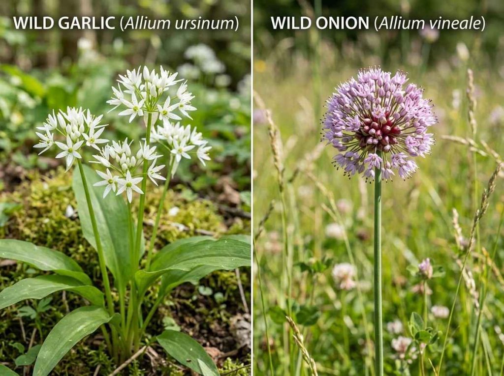 Wild Garlic Vs Wild Onion guide for foraging and plant identification