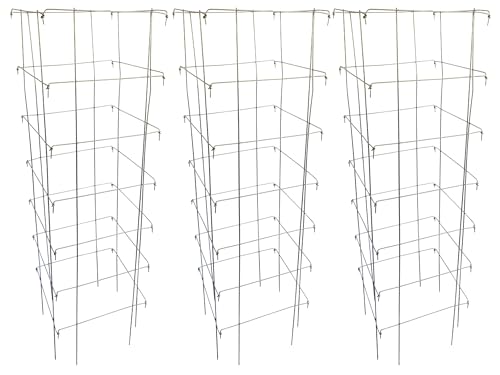 Happy Trees Large Heavy Duty Tomato Cages - Support Trellis for Climbing Vegetables and Plants - 18