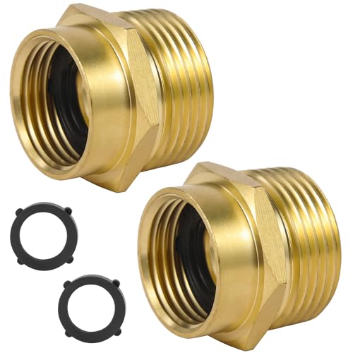 BILAL 2 PCS Brass Garden Hose Adapter, 1 NPT to Garden Hose Adapter-3/4 GHT Female x 1
