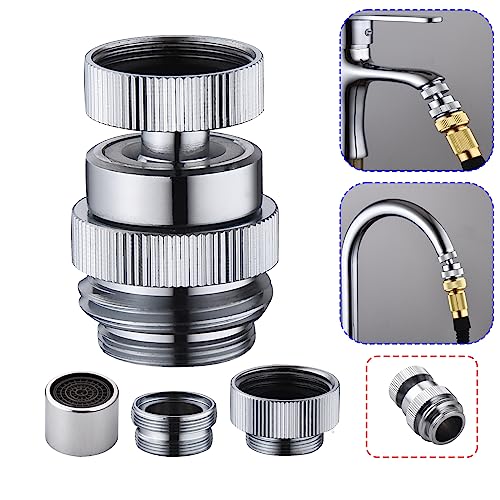 Brass sink faucet to garden hose adapter, Ceaeso Sink Faucet Adapter Kit with Aerator,Multi-thread garden hose adapter for male to female connectors…