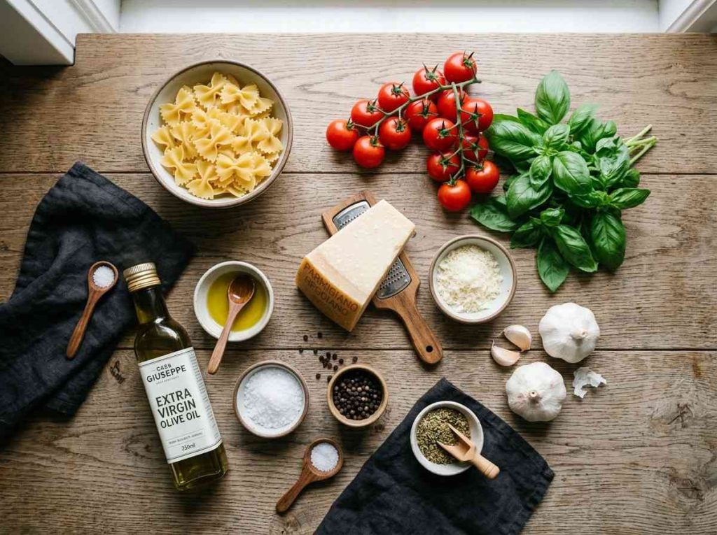 Burst Tomato Pasta Recipe showing juicy burst tomatoes mixed with pasta and herbs