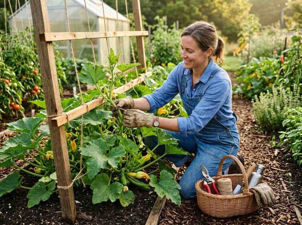 Beginner guide on Growing Squash on a Trellis for better space management
