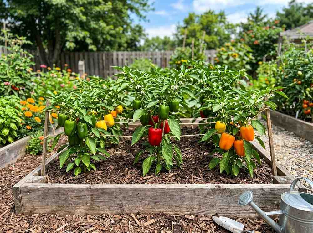 How Far Apart to Plant Bell Peppers in raised beds with correct planting distance