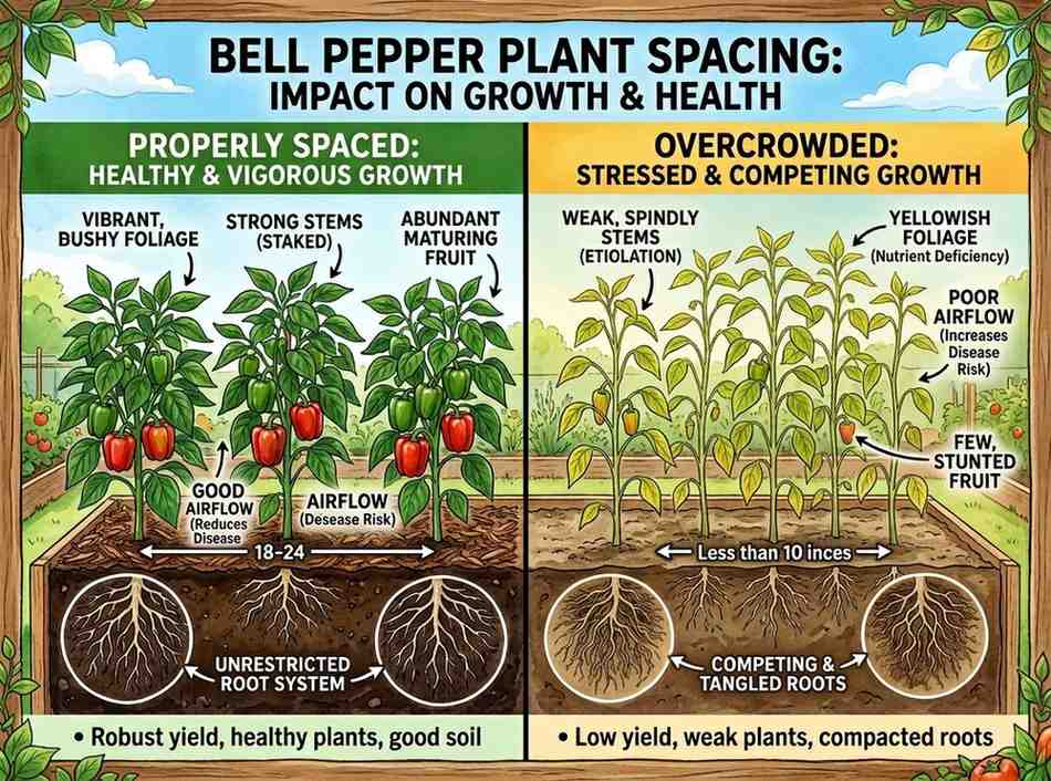 How Far Apart to Plant Bell Peppers in a home vegetable garden for strong productive plants