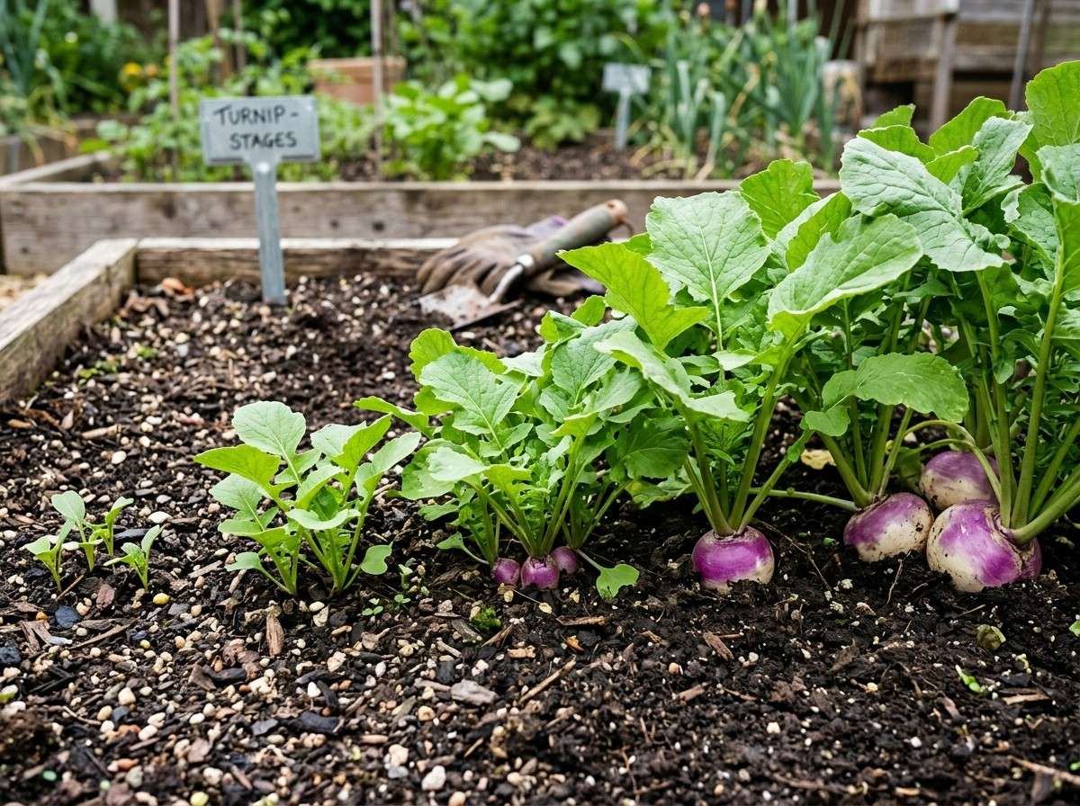 How Long Do Turnips Take to Grow with healthy turnip roots developing in soil