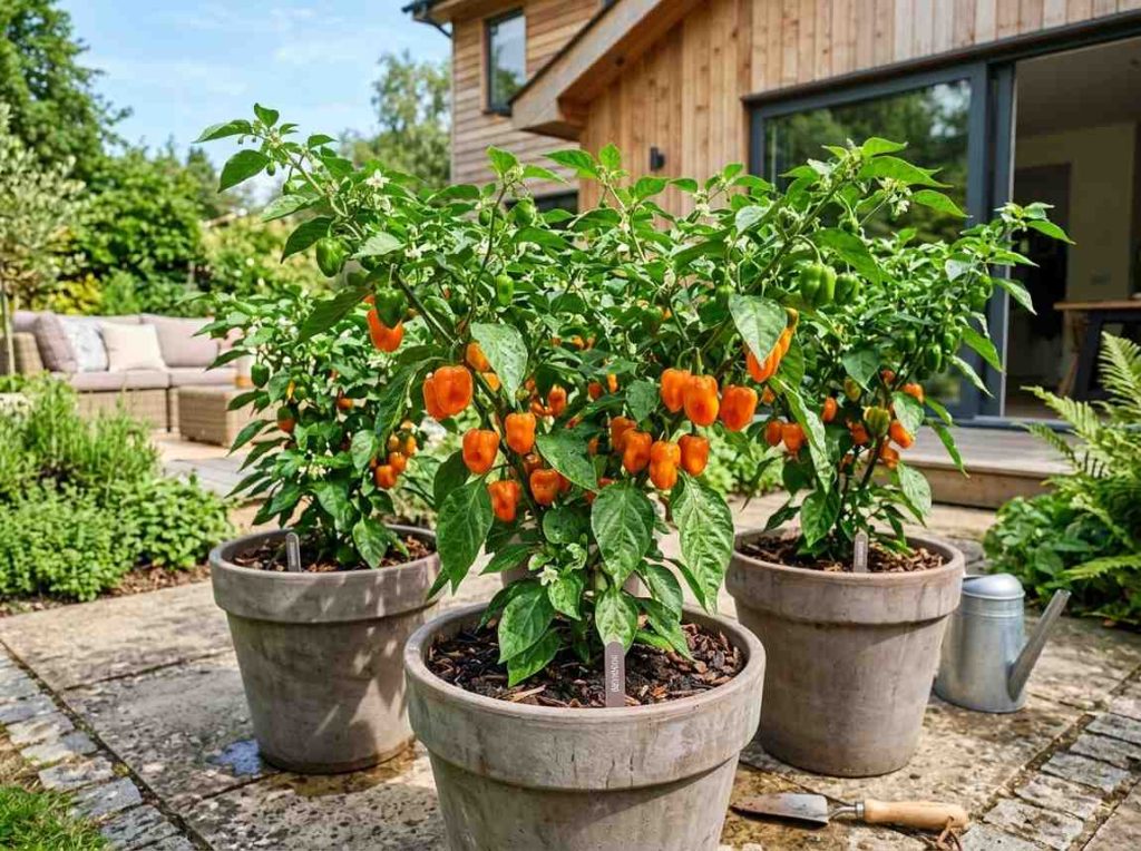 How to Grow Habanero Peppers with vibrant orange peppers ready for harvest