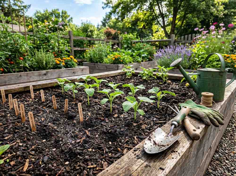 How to Plant Acorn Squash with healthy seedlings emerging from soil